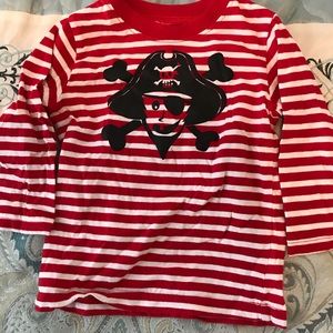 Okie Dokie red and white stripped pirate shirt